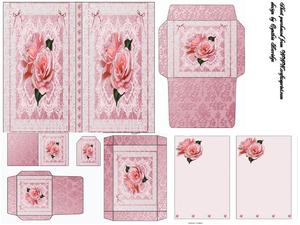 Rose and Lace Stationery Kit