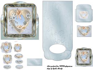 Wedding Heart Swans Fancy Easel