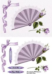 Lavender Rose Fan Sheet