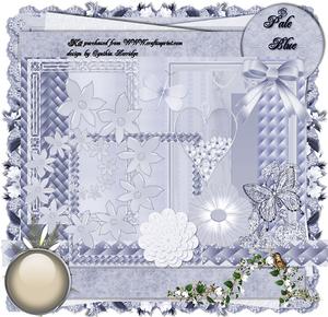 Pale Blue Scrapbook Kit