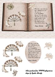 Vintage Fan Book Decoupage