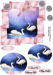 Ribbon Frame Swans