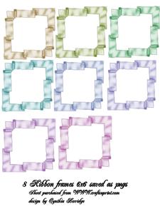 8 Ribbon Frames 6x6