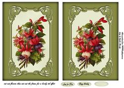 Frame and Flower to Decoupage