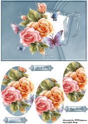 A5 Roses and Butterflies
