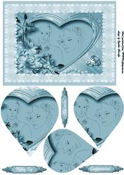 Blue Wedding Card