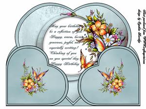 Blue Heart Shape Card Kit