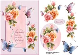 Butterflies and Roses A5
