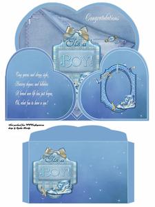 Baby Boy Heart Shape Gatefold