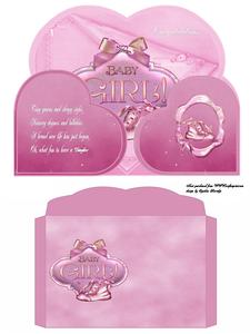 Baby Girl Heart Shape Gatefold