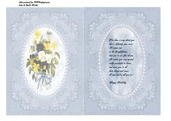 Blue Card with Pansies Insert