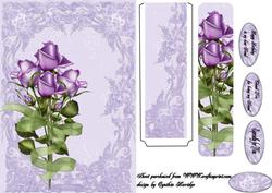 Lavender Roses and Bookmark