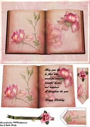 Rose and Bookmark Book