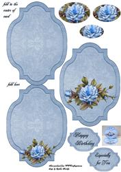 Blue Rose Fancy Easel
