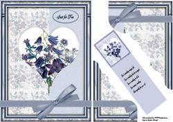 Blue Bell Heart with Bookmark
