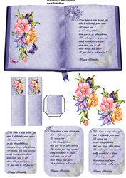 Blue Flower Book and Bookmark