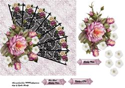 Rose and Black Fan