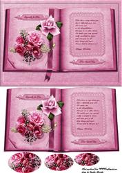 Pink Rose Book with Verse