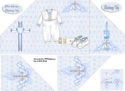 Crisscross Gate Fold Boy Christening