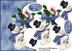 Christmas Snowman Inverted Card