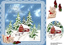 Christmas Barn and Dog