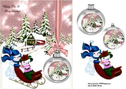 Christmas Snowman and Lady
