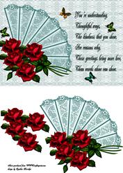 Red Rose Fan Card