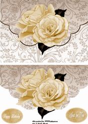Cream Roses Envelope Card