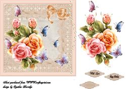 Cream Lace and Butterflies
