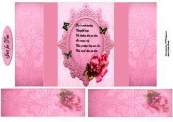 Pink Frame Roses Gate Fold Book