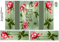 Pink Roses Gate Fold Book