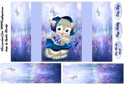 Kitty Book Gate Fold Card