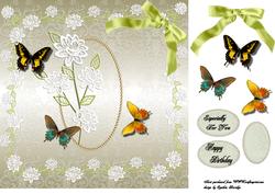 Pearl Oval and Butterflies
