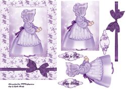 Sunbonnet Sue Lavender Framed