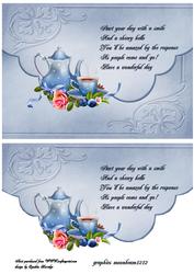 Blue Teatime Envelope Card