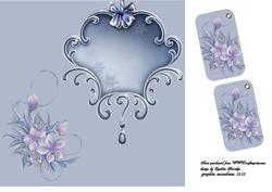 Lavender and Blue Flowers Insert