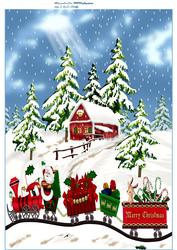 A4 Christmas Santa Train
