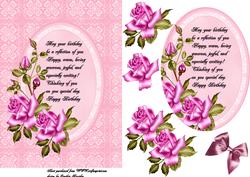 Oval Frame Pink Roses