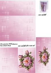 Pink Roses Gate Fold Notelet