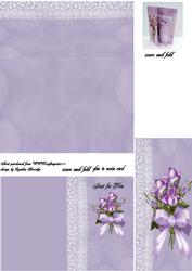 Lavender Roses Gate Fold Notelet