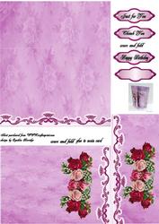Vintage Roses Gate Fold Notelet