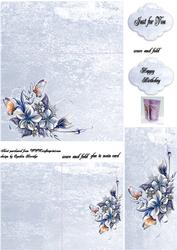 Winter Flowers Gatefold Notelet