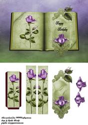 Lavender Rose Bookmark Card