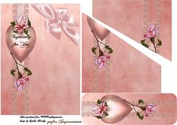 Pink Rose Pockets and Bookmark