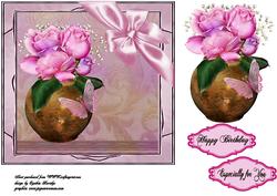 Vase Pink Roses