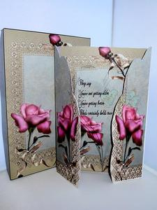 Pink Cream Rose Card and Box