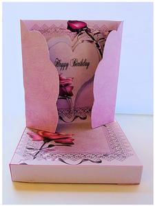 Pink Rose Gate Fold Card and Box