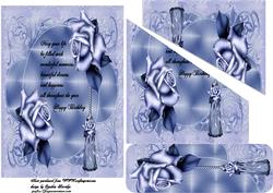 Blue Rose Card and Bookmark
