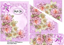 Pink Rose and Lilies Bookmark