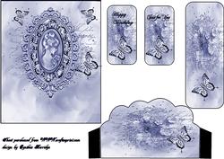 Blue Lady Bookmark and Tags